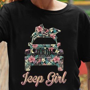 Jeep Girl Tropical T Shirt, Jeep Shirt For Women, Jeep Gifts